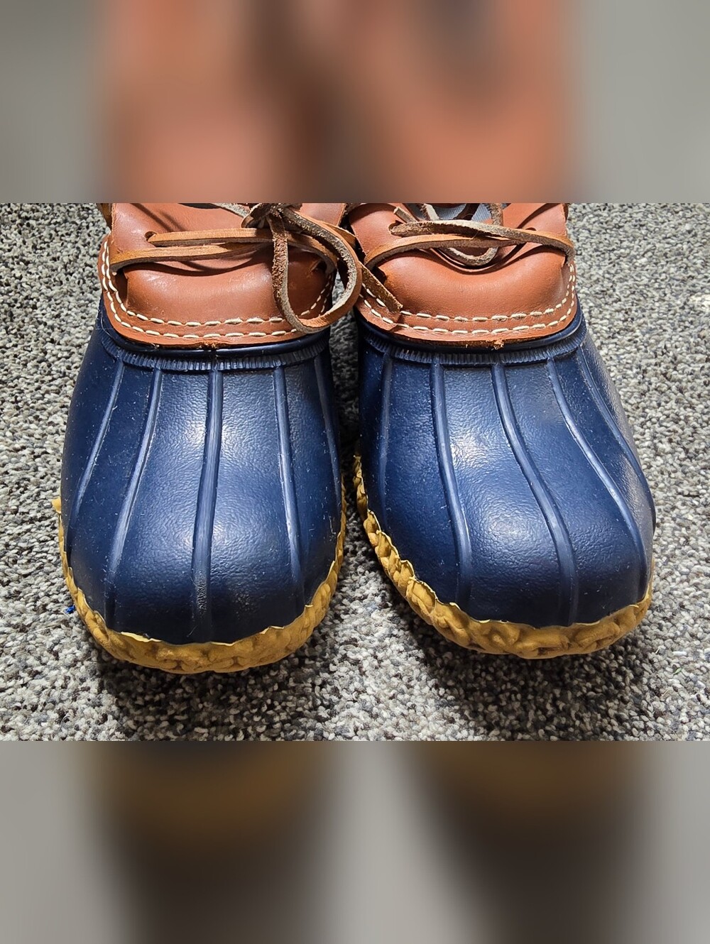L.L. Bean Bean Boots Rubber Mocs Navy Blue Mens Size 7 Or Womens 9 - Picture 3 of 11